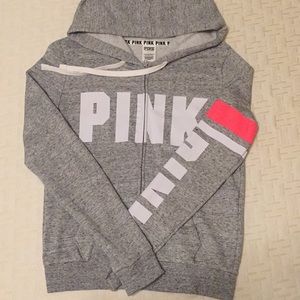 PINK gray/pink/white zip up